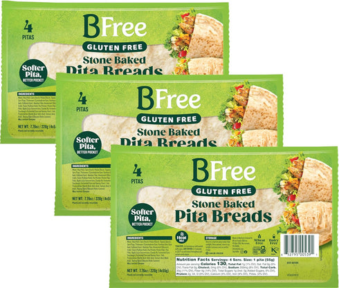BFree Stone Baked Pita Breads, 7.76 OZ - 4 Pita Breads (Pack