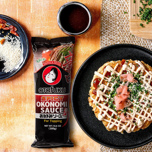 Otafuku Sweet & Spicy Okonomi Sauce, 10.6 OZ for Japanese Okonomiyaki, Sushi, and More