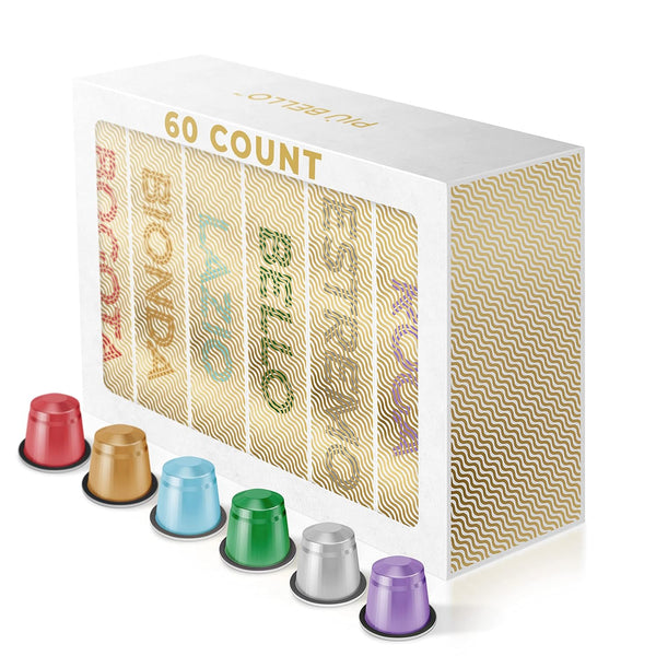 Piu Bello Espresso Coffee Pods for Nespresso Original Machines Variety Pack Light