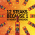 14g 100% Pack 2 Oz. (12 Count) Jack Link's Beef Steak, Sweet & Hot - Protein Snacks, Meat Snack with of Protein, Made