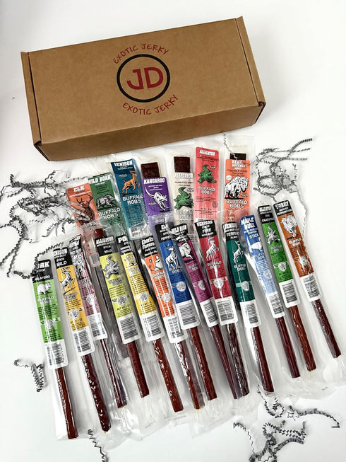 Buffalo Bob's Exotic Jerky Gift Box - Staff Favorite 20 Piece Assortment: