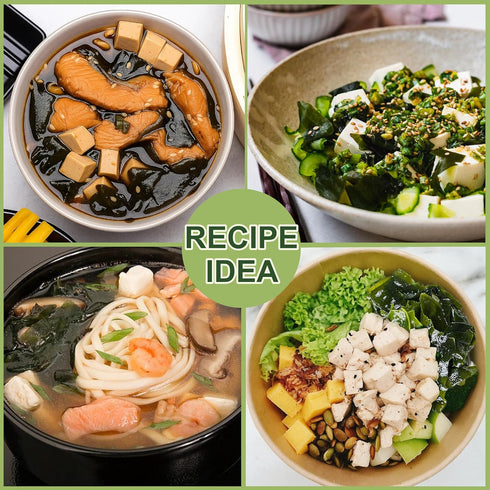 6.5oz Dried Wakame Seaweed & tofu mix for Miso Soup, Japanese Soup Kit - Instant, Vegan, High Protein for Ramen, Udon