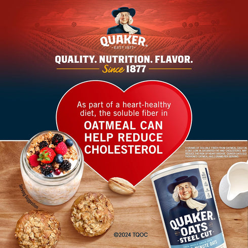 1-Minute Verified,2.5 Pound,(Pack 4) Quaker Quick Oatmeal,Non GMO Project