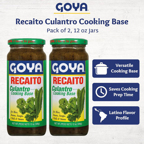 Recaito Culantro Cooking Base by Goya - Cilantro Cooking Base with Onions, Garlic, Green Bell Peppers, Latino