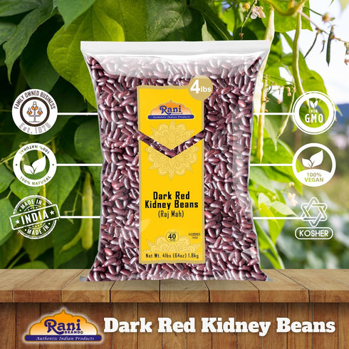64oz (4lbs) 1.81kg Rani Red Kidney Beans, Dark Bulk ~ All Natural | Vegan | Gluten Friendly | NON-GMO | Kosher | Raj