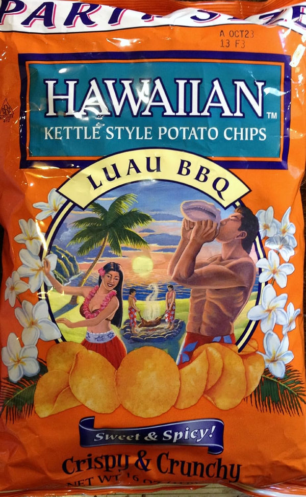 Hawaiian , Kettle Style Potato Chips, Luau BBQ, Sweet & Spicy, Party Size,
