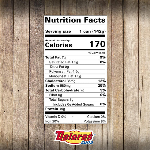 5oz Pack 1 Dolores Tuna Chunk Light Yellowfin Tuna Salad with Vegetables, Canned Tuna