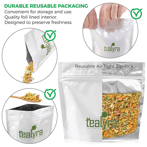 Tealyra Heal Thyself Moringa and Sea Buckthorn Herbal Loose Leaf Tea, Caffeine Free, 112g (4-ounce)