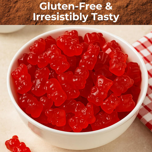 Gummy 80 Oz, Gummy Cinnamon JuJu Bears Candy Soft and Sweet Jelly Bears, Gluten Free Chewy Cinnamon Candy, Ideal Snacks