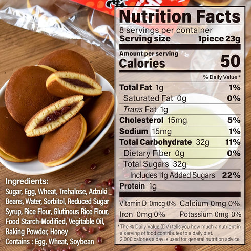 184g/6.49oz YAMASAN KYOTO UJI Dorayaki Japanese Red Bean Pancake, Traditional Japanese Wagashi Sweets, Cute Mini Size