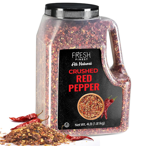 4LB Commercial 4 LB Fresh Finest Bulk Crushed Red Pepper Spices and Home Cooking - Chili Pepper Flakes, Red Peppers