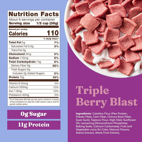 11g 8 oz. (Pack 2) Catalina Crunch Protein Cereal - Sugar Free Breakfast Cereal with of Protein - Gluten Free - Triple