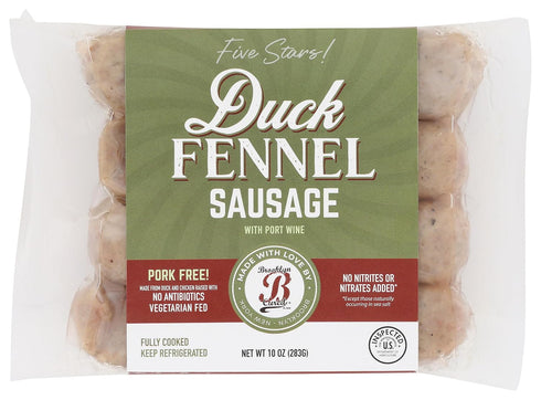 Brooklyn Cured Fennel Duck Sausage, 10 OZ