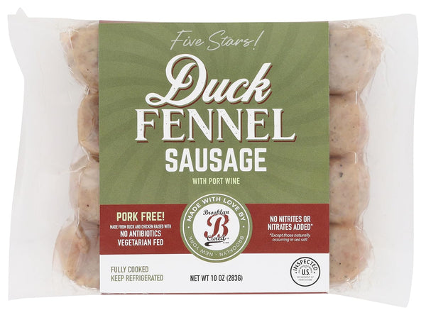 Brooklyn Cured Fennel Duck Sausage, 10 OZ