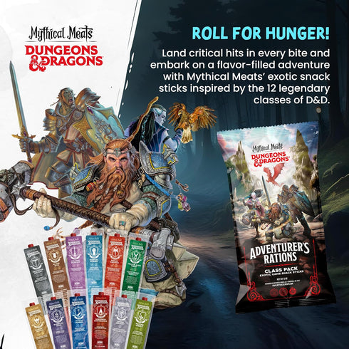 Packs Pack 12 Pack Mythical Meats Beef Jerky Snack Dungeons and Dragons gifts for Men Exotic Meat Stick Variety High