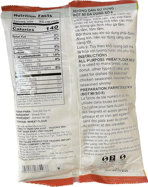 JS Trading #8 8 (14.1oz) All Purpose Wheat Flour Bot Mi Da Dung So