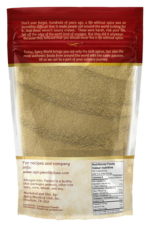 Spicy World Ground Cardamom Powder (Cardamon), 3.5 Ounce Bag
