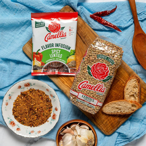 1 (Pack 2) Camellia Brand Dried Lentils Premium Non-GMO Dry Lentils Peas, High Protein Plant-Based Food for Soups