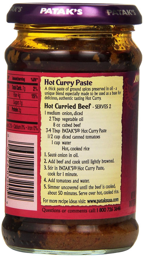(10 oz) Pataks Curry Paste Extra Hot