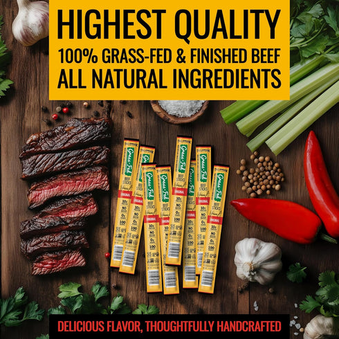 Country 100% 1.15 (Pack 8) 30 Tillamook Smoker Grass Fed Beef Sticks, Zero Sugar, Original, Ounce of Whole Approved