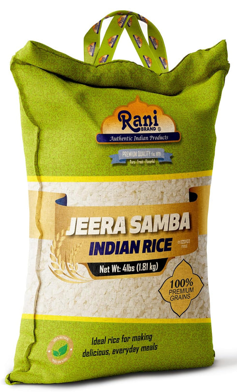64oz (4lbs) 1.81kg Rani Jeera Samba Indian Rice Cloth Bag ~ All Natural | Gluten Friendly | Vegan | Kosher | Export