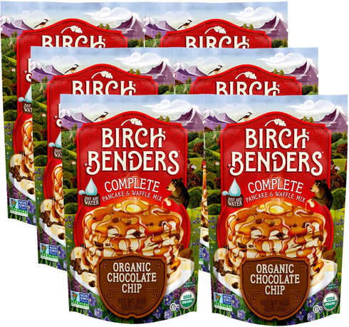 Birch Benders Organic Pancake and Waffle Mix, Chocolate Chip, 16 Oz (Pack