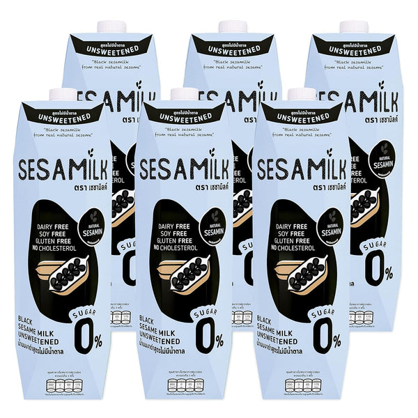 Sesamilk: Sesame Milk (Unsweetened Black Sesame Milk), 33.8 Fl Oz (Pack of