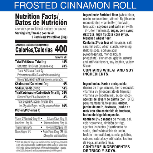 6.772lb (32 Count) Pop-Tarts, Breakfast Toaster Pastries, Frosted Cinnamon Roll, Case