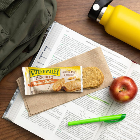 5 6.75 OZ (Pack 12) Nature Valley Biscuit Sandwiches, Peanut Butter Snack, ct