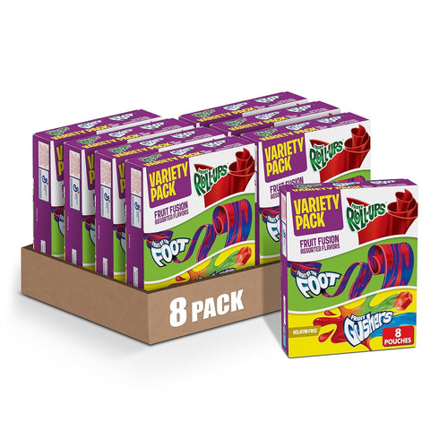 Fruit Roll-Ups, Fruit by the Foot, Gushers Fruit Flavored Snacks Variety Pack,