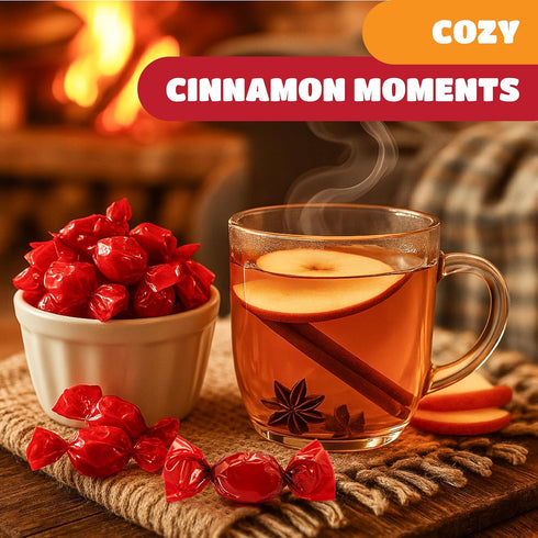 2 Cinnamon Candy - Pound Bulk Bag - Cinnamon Discs Hard Candy Individually Wrapped - Red Candies for Office Bowl