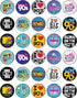 30 x Edible Cupcake Toppers, 90s Party Collection of Edible Cake Decorations, Uncut on Wafer Sheet