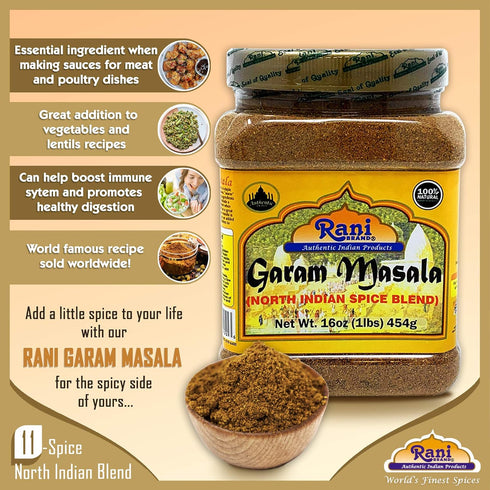 Rani Garam Masala Indian 11-Spice Blend, 16oz (1lb) PET Jar, All Natural