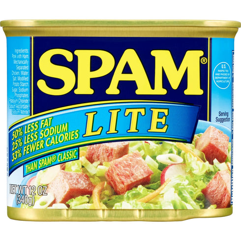 12 oz (12 Pack) SPAM Lite, SPAM Canned Meat, Can