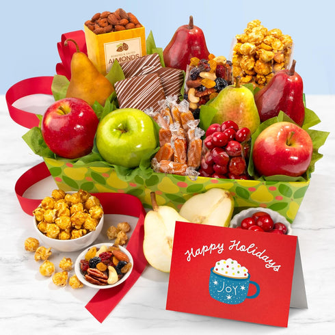 Happy Holidays Orchard Delight Gourmet Gift Basket - A Festive Treat