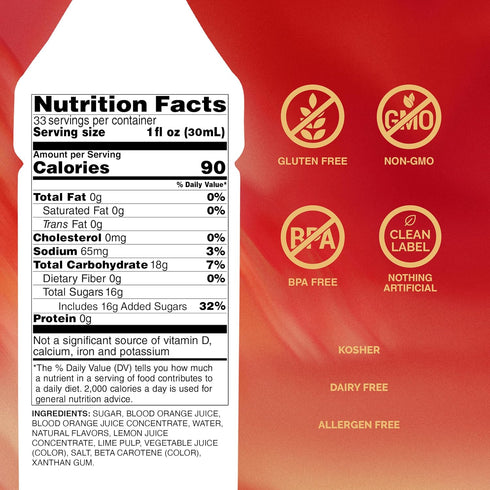 (1 Monin - Blood Orange Pure, Tart, Juicy Citrus Taste, Great for Lemonades, Cocktails, and Culinary Creations, Vegan