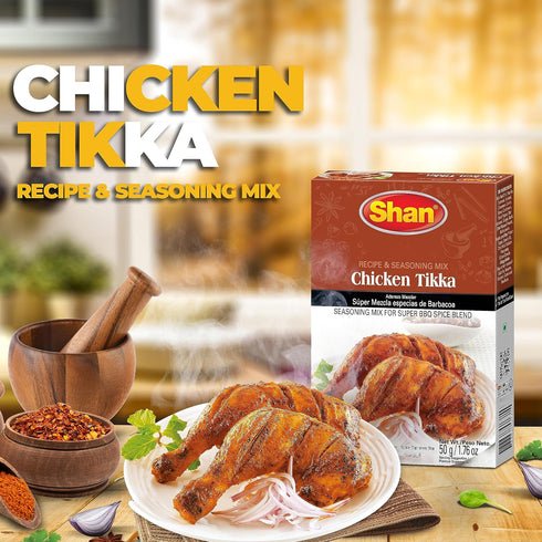 (50g) Packets (Pack 4) Shan - Chicken Tikka Seasoning Mix - Seasoning for Tikka Masala