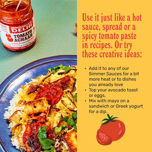 9 Brooklyn Delhi Tomato Achaar - Ounces - Savory, Spicy, and Tangy Flavor - Made with Locally-Grown Tomatoes, Tamarind