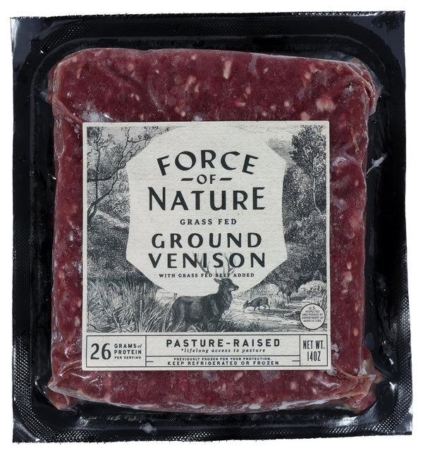 Force of Nature Meats Ground Venison, 14 OZ