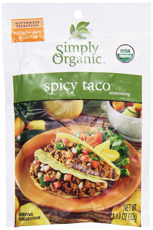 Simply Organic Spicy Taco Season Mix, 1.13 oz