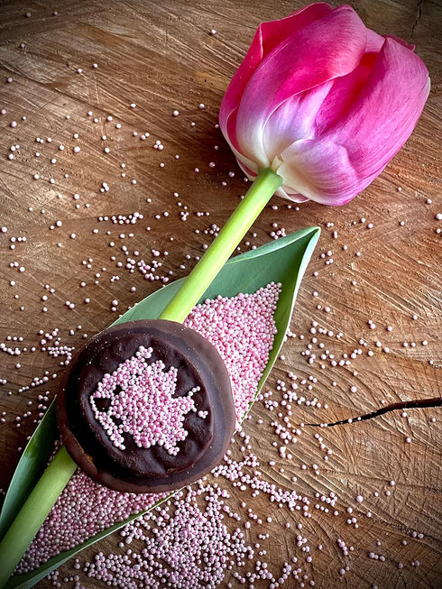 Sweet Evas SHIMMER Large,1.5 METALLIC PINK PEARL NONPAREILS- Dairy Free,Vegan,Soy Free,Nuts