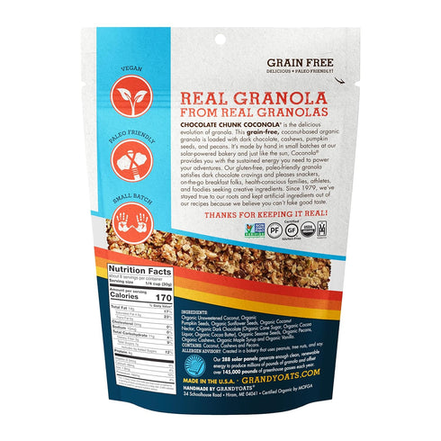 9 Oz Grandyoats Organic Granola, Chocolate Chunk Coconola