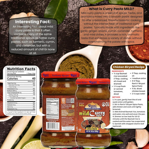 10.5oz (300g) Pack 5+1 Rani Curry Paste MILD (Spice Paste) Glass Jar, of FREE ~ No Colors | All Natural | NON-GMO |