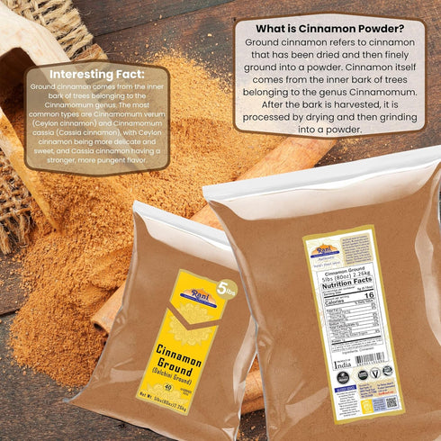 80oz (5lbs) 2.27kg Rani Cinnamon Powder (Ground) Spice Bulk ~ All Natural | Salt-Free | Vegan | No Colors | Gluten