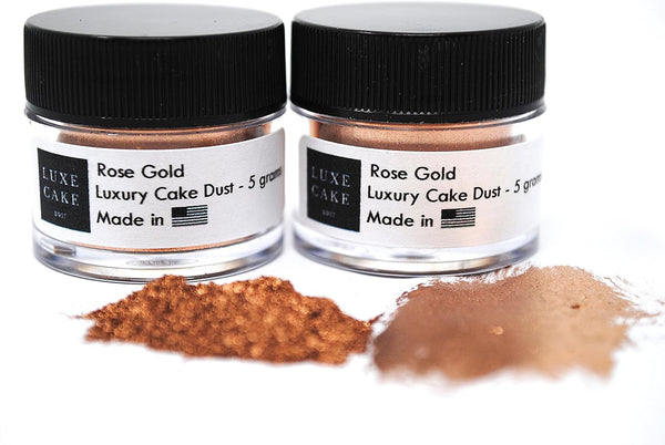 (2 Pack) Rose Gold Luxury Cake Dust, 10 Grams Total, USA Made - Perfect for Baking