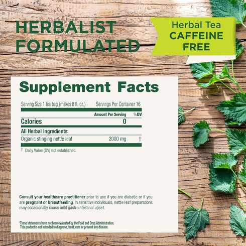Traditional Medicinals Organic Nettle Leaf Herbal Tea, Supports Joint Health & Overall Wellness, 16 Tea Bags (Pack of 1)