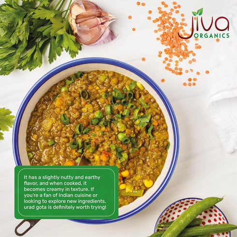2 LB Jiva Organic Urad Gota Bag (Whole Urid White) - Vegan, Non GMO