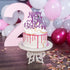 INNORU Purple Glitter Happy 15th Birthday Cake Topper - Cheers to 15 Years, Teenager Children's Party Decorations