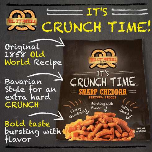 12 oz Tell City Cheddar Cheese Flavored Pretzel Pieces - Homestyle Crunchy Hard Pretzels - Cheddar