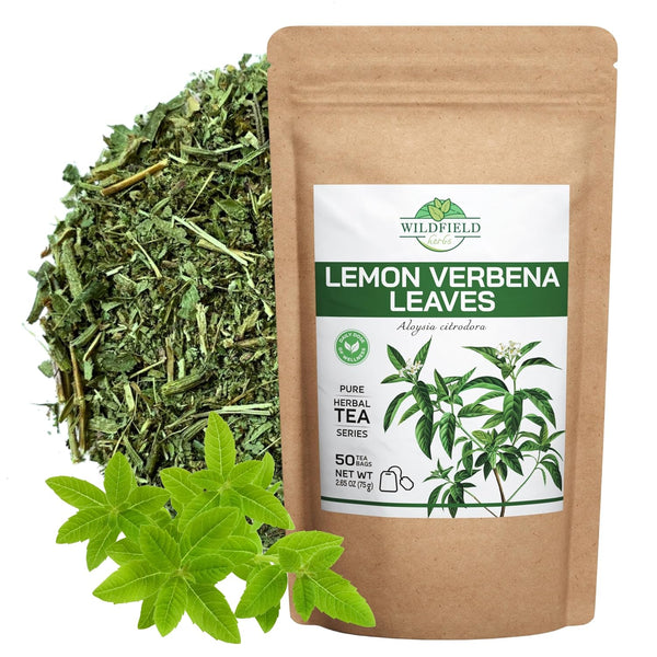 50 Bags Lemon Verbena Tea - Dried Cut Leaves Herb (Aloysia citrodora) - 50 Count